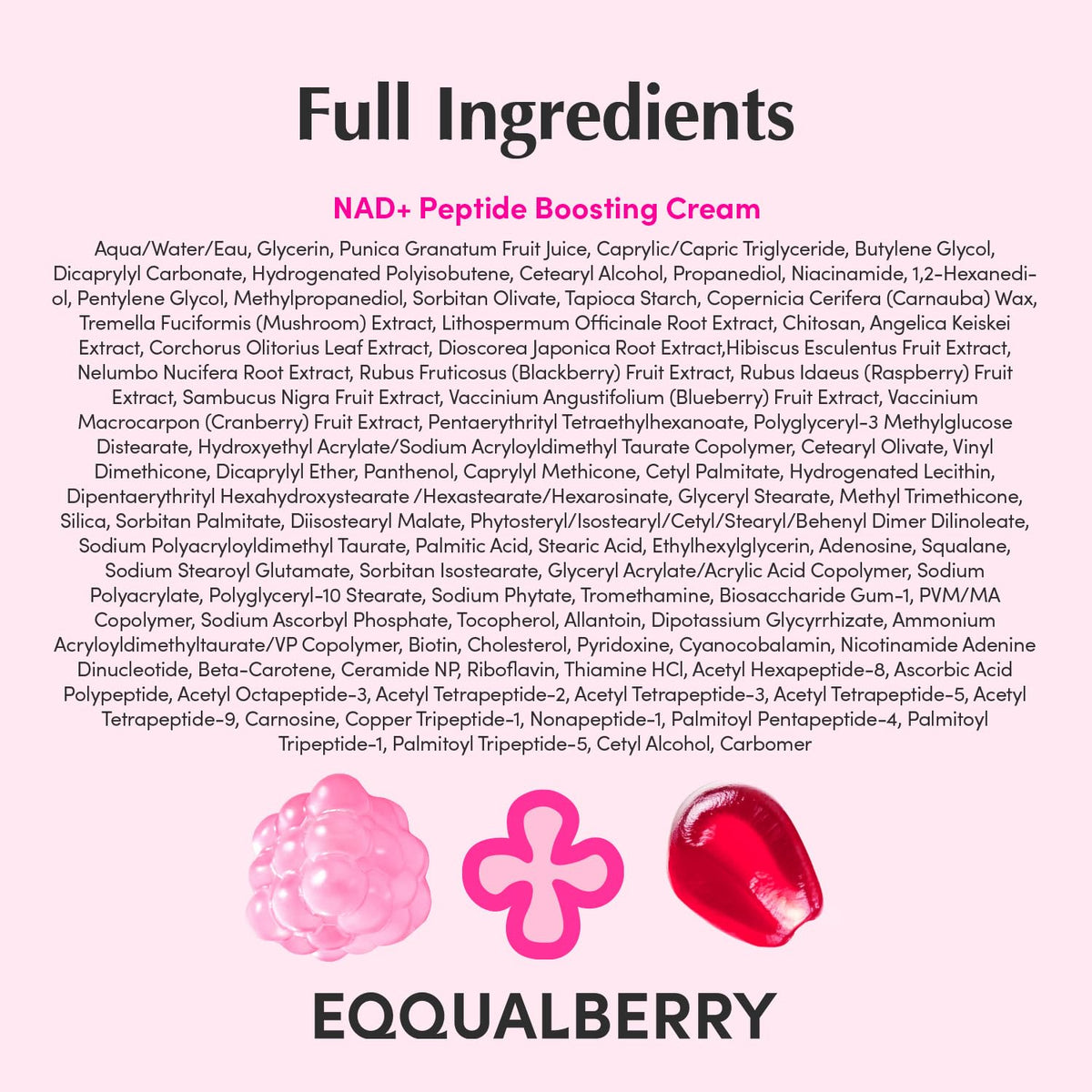 EQQUALBERRY NAD+ Plus Peptide Boosting Cream