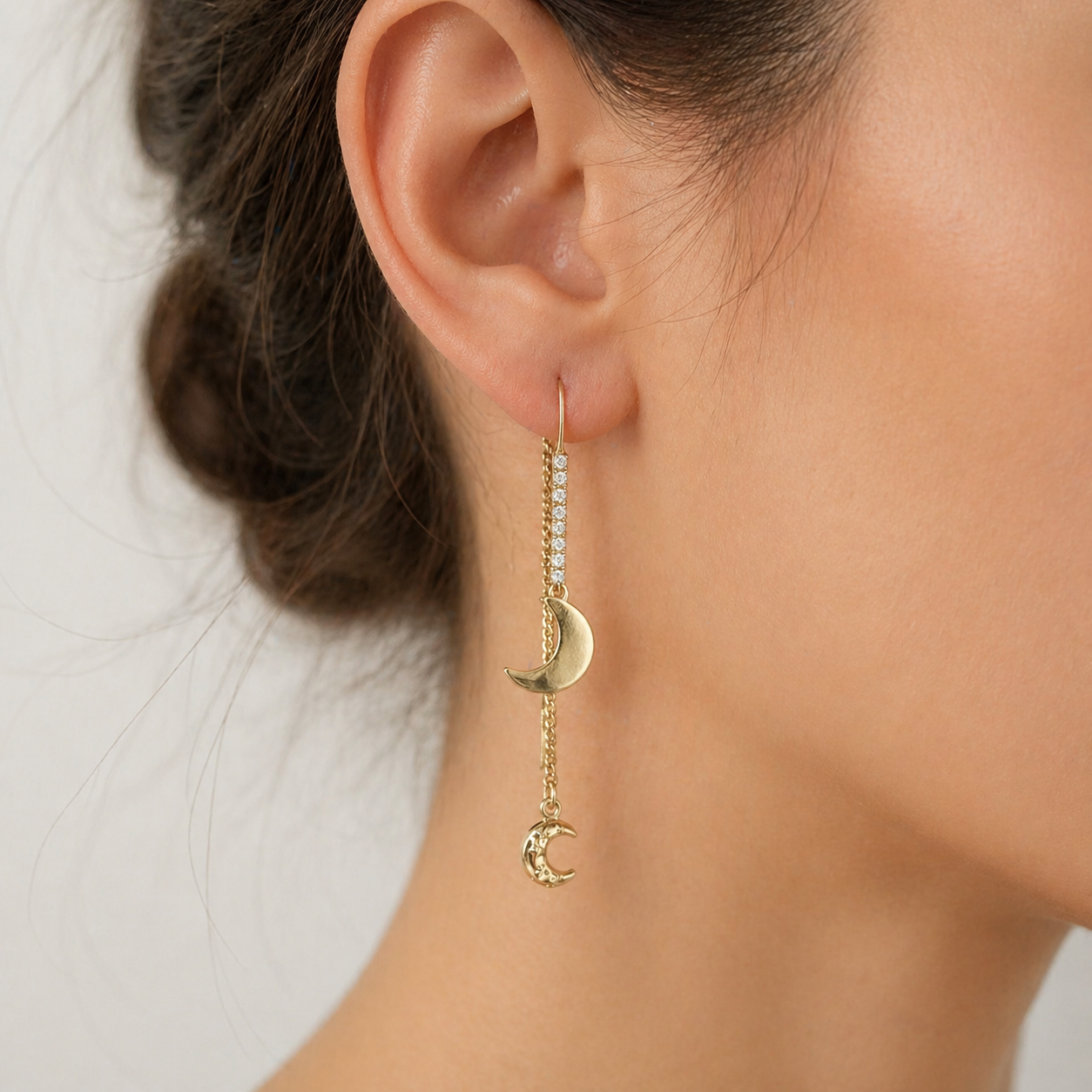 Celeste Moon Drop Earrings