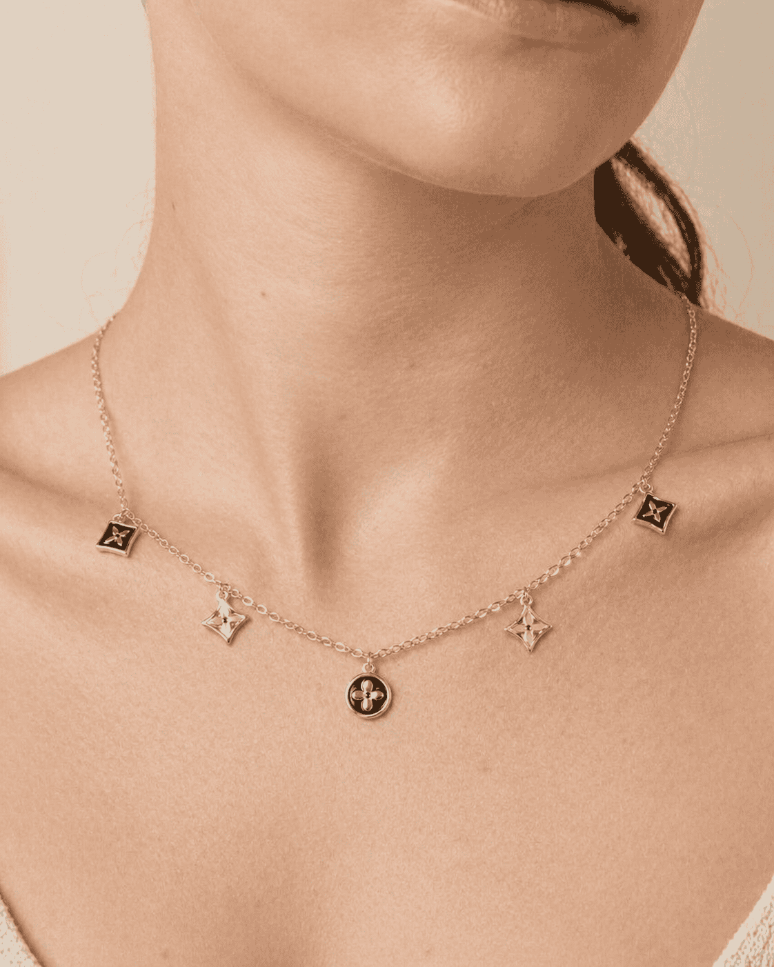 Midnight Bloom Charm Necklace