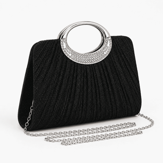 Rhinestone Handle Evening Clutch