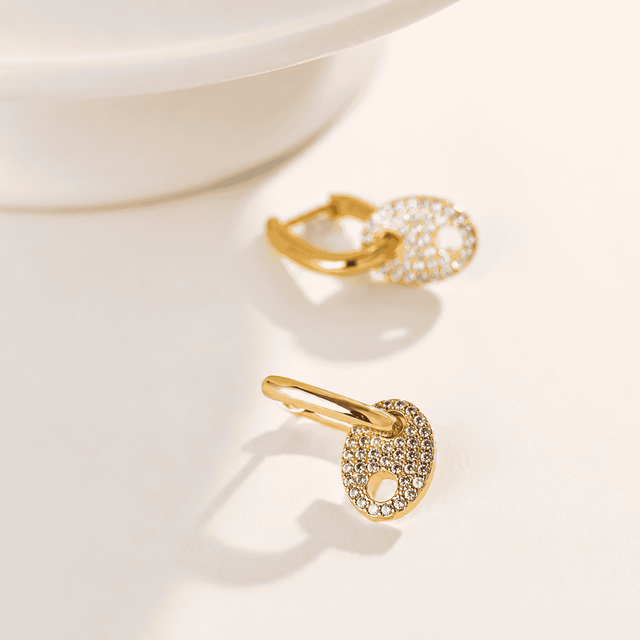Celia Gold Charm Hoop Earrings