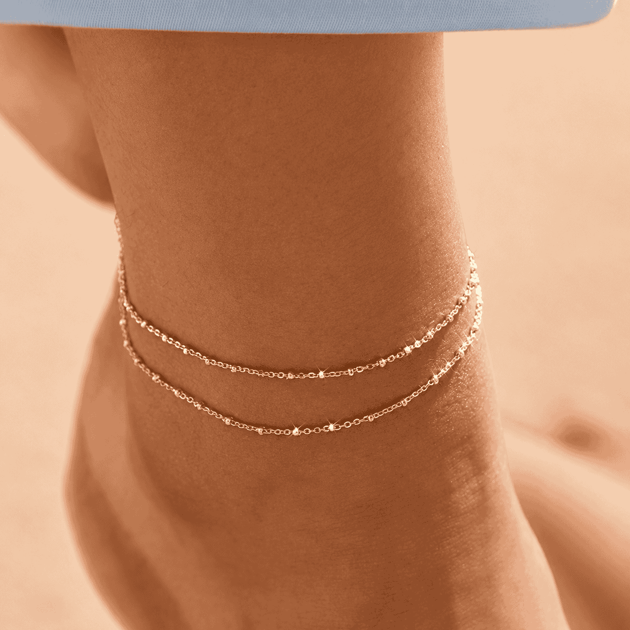 Luna Double Layer Gold Anklet