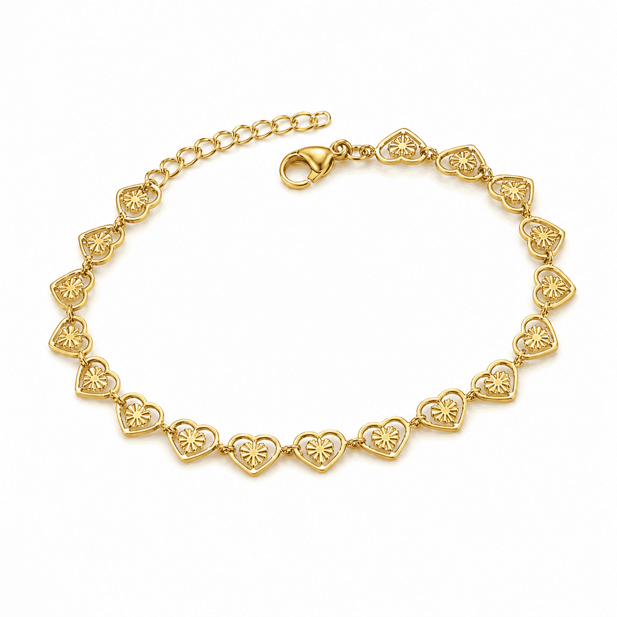 Amelia Heart Gold Bracelet
