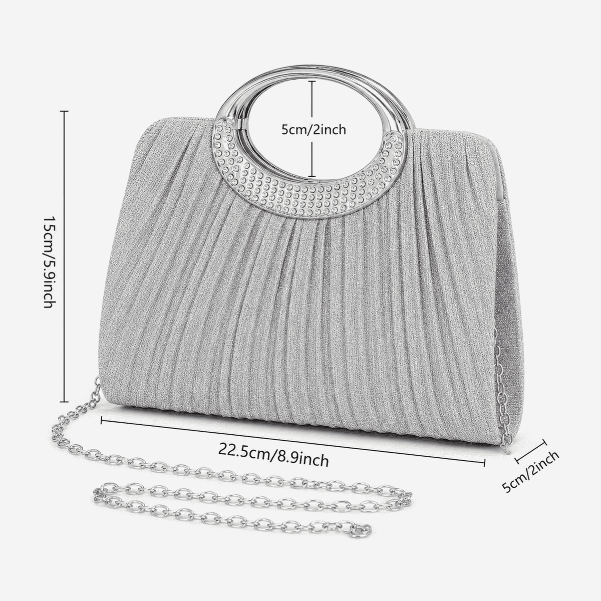 Rhinestone Handle Evening Clutch