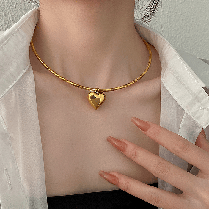 Heart Drops 18K Gold-Plated Necklace – Tender Shine