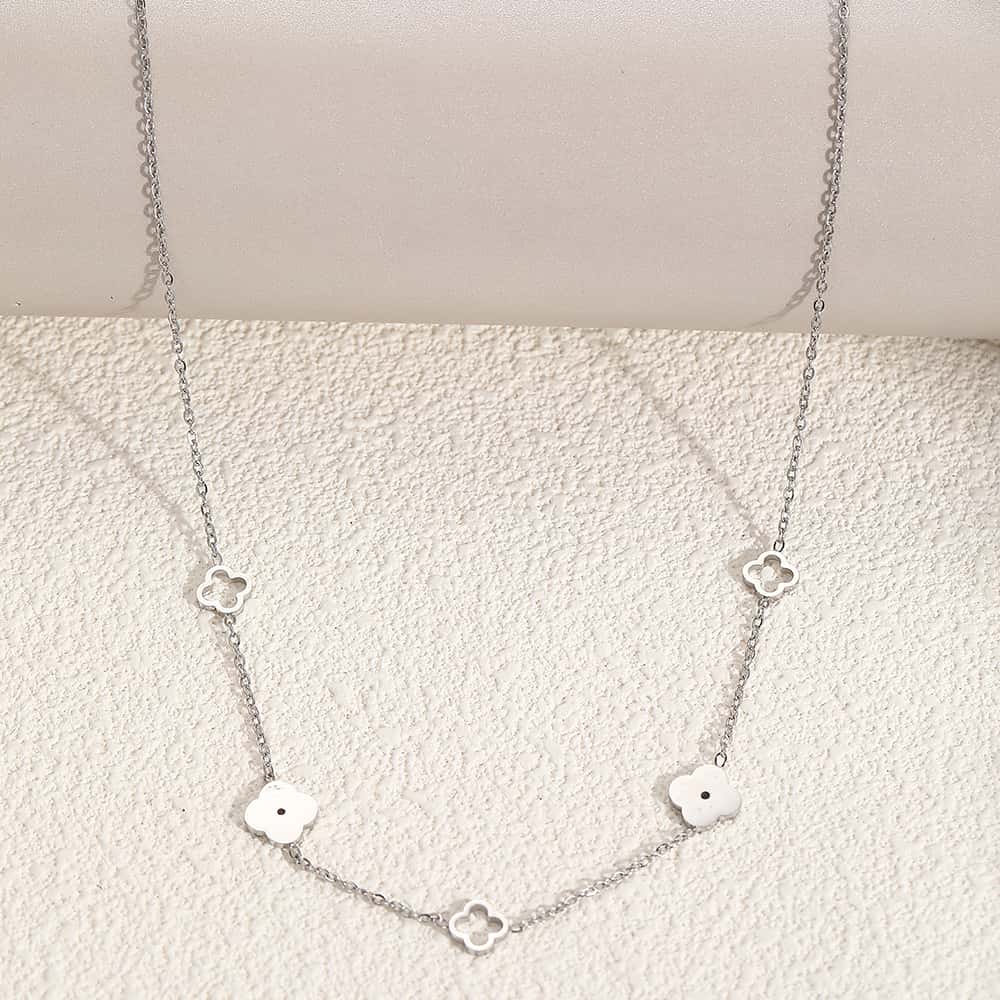 Silver Clover Charm Necklace