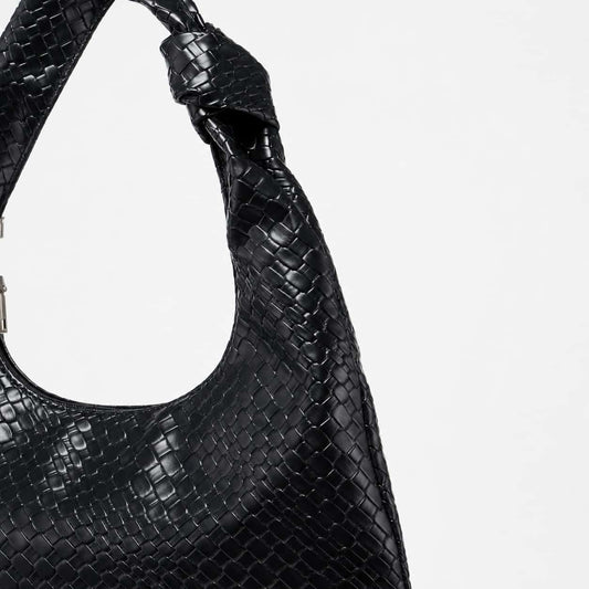 Woven Luxe Hobo Shoulder Bag