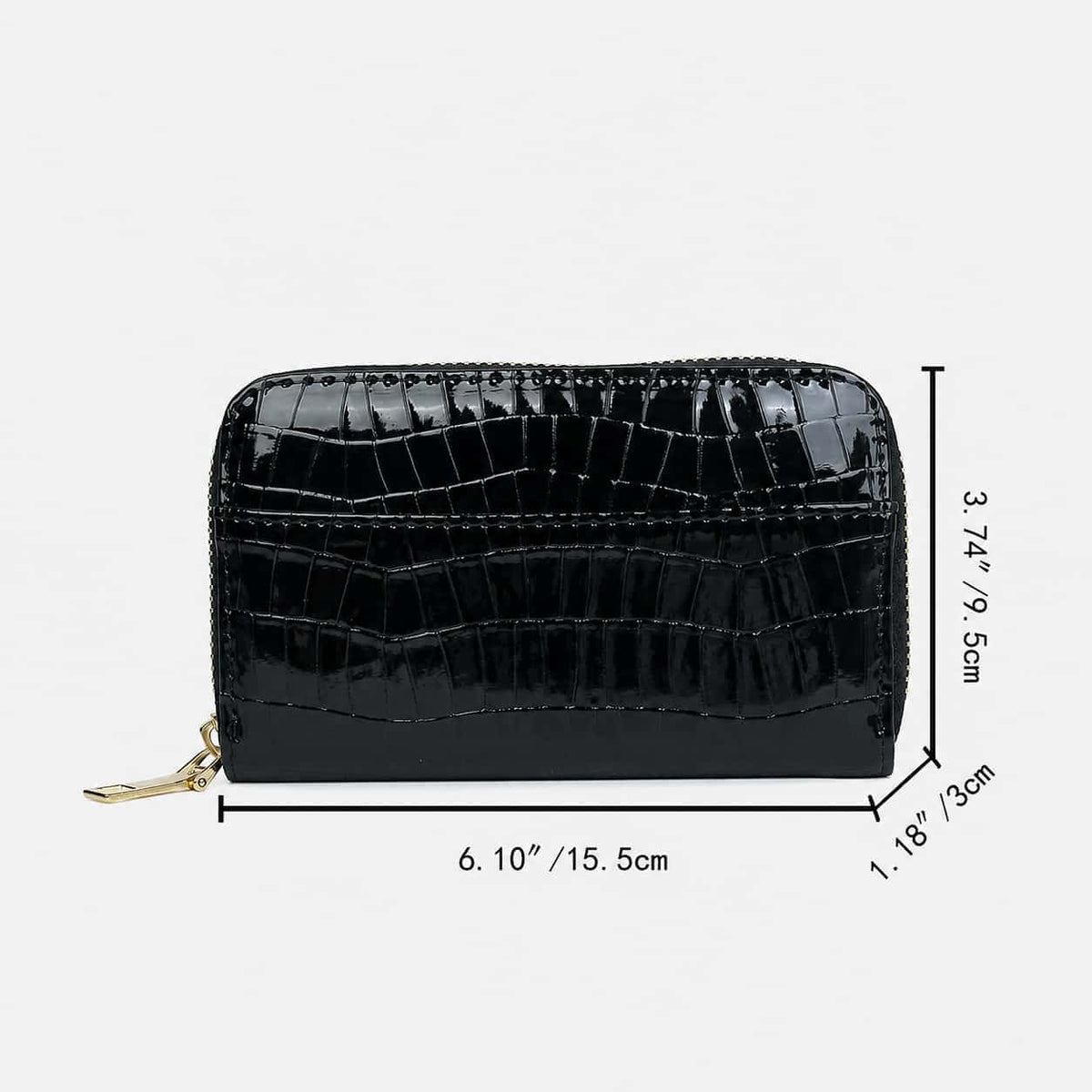 Glossy Croc Zip Wallet