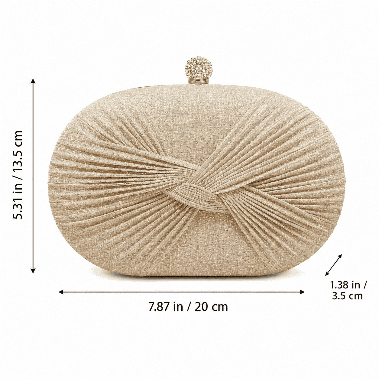 Pleated Knot Evening Clutch Bag