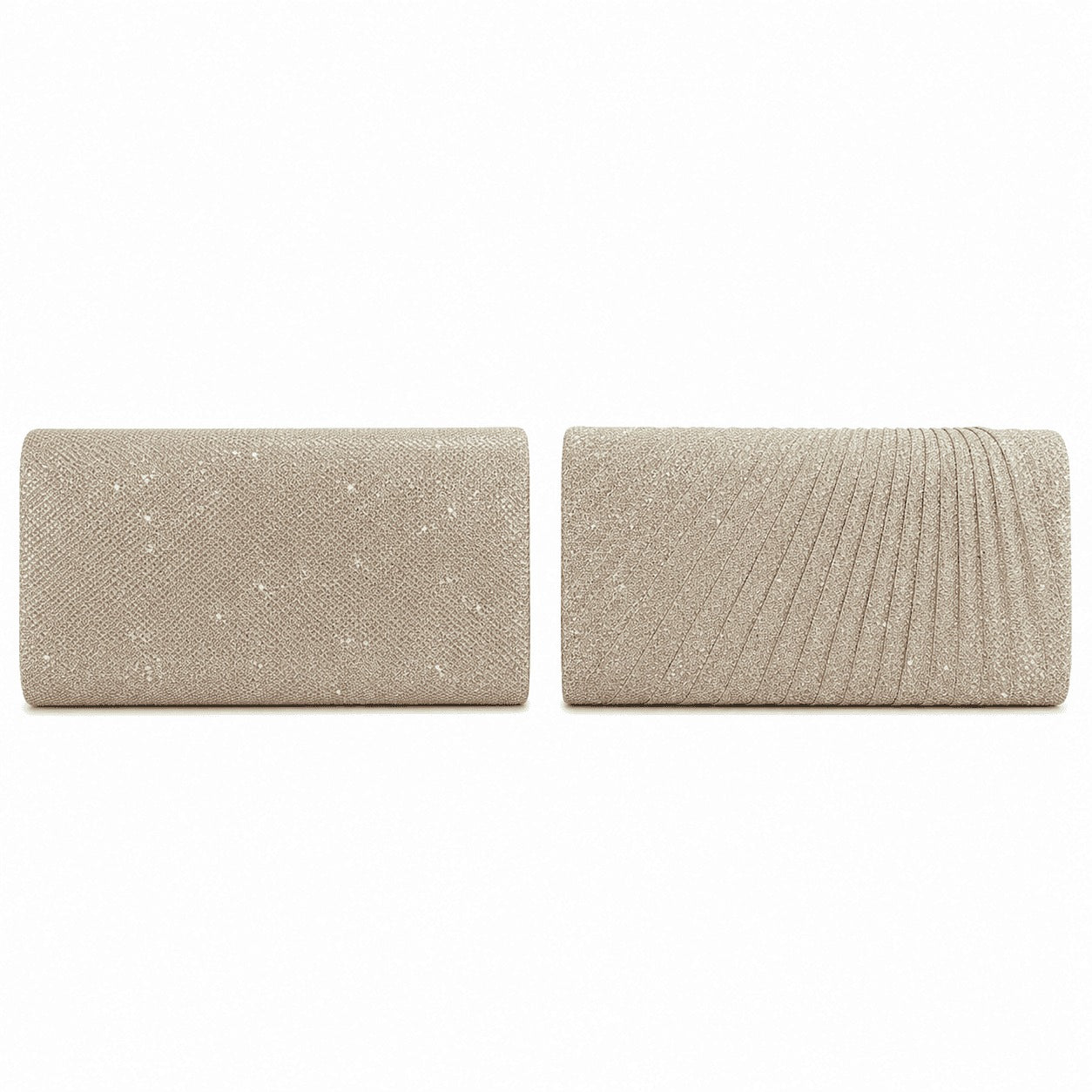Sparkly Pleated Chain Evening Clutch Bag