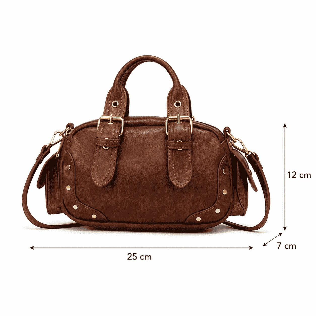 Vintage Brown Mini Bowling Bag