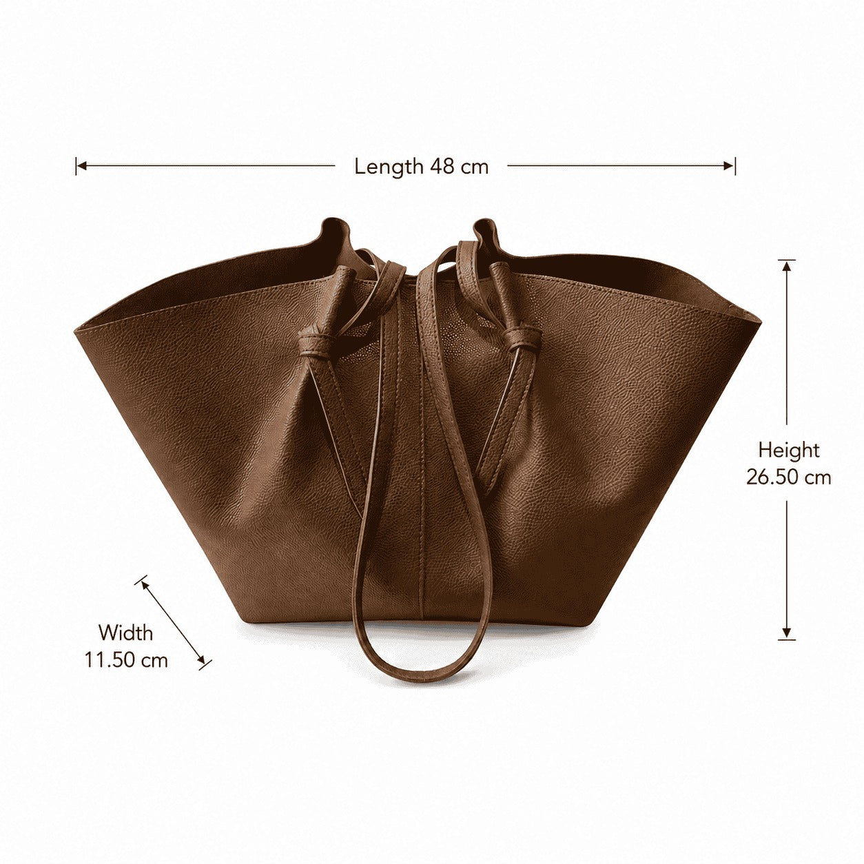 Chocolate Brown Sculpted Tote Bag