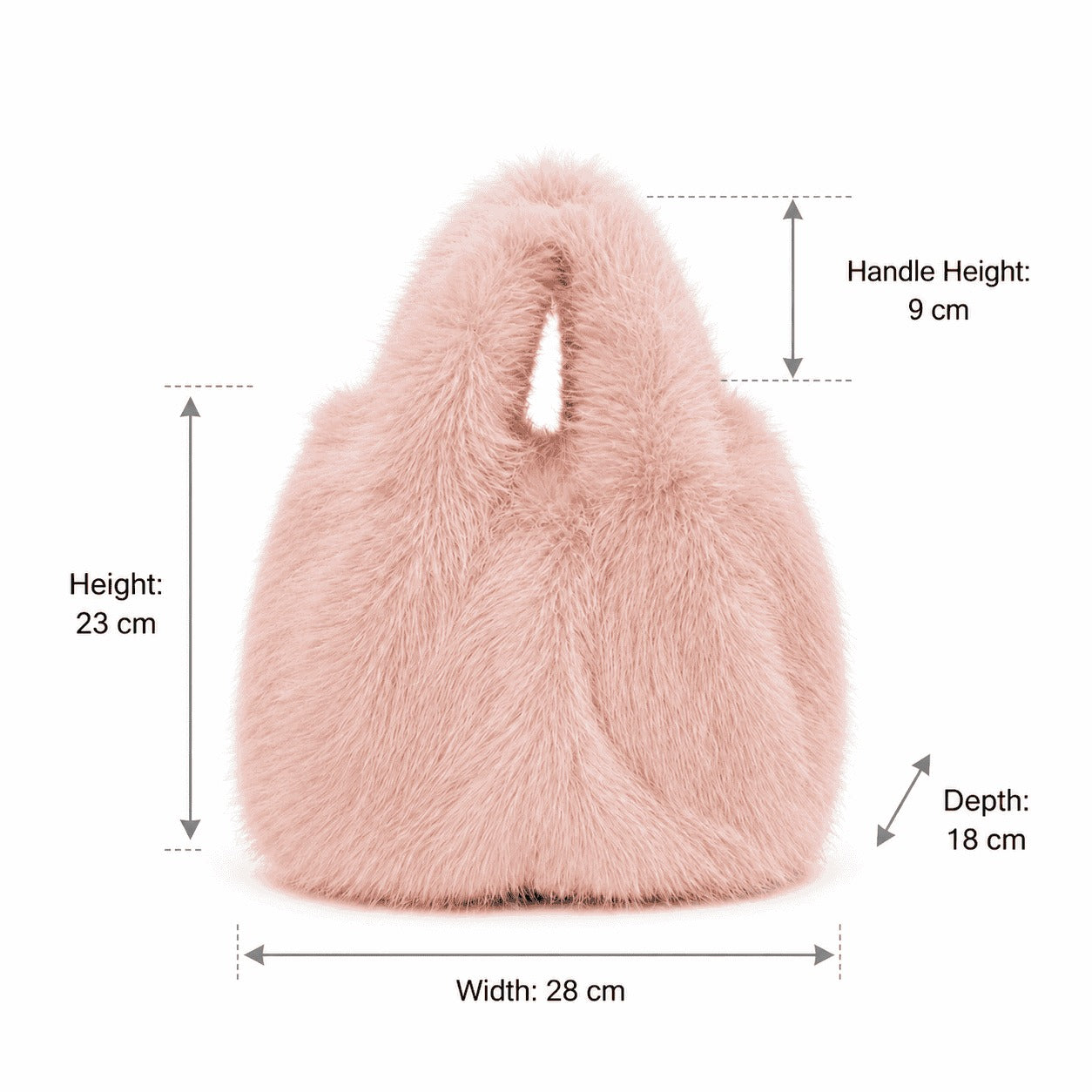 Blush Pink Faux Fur Tote Bag