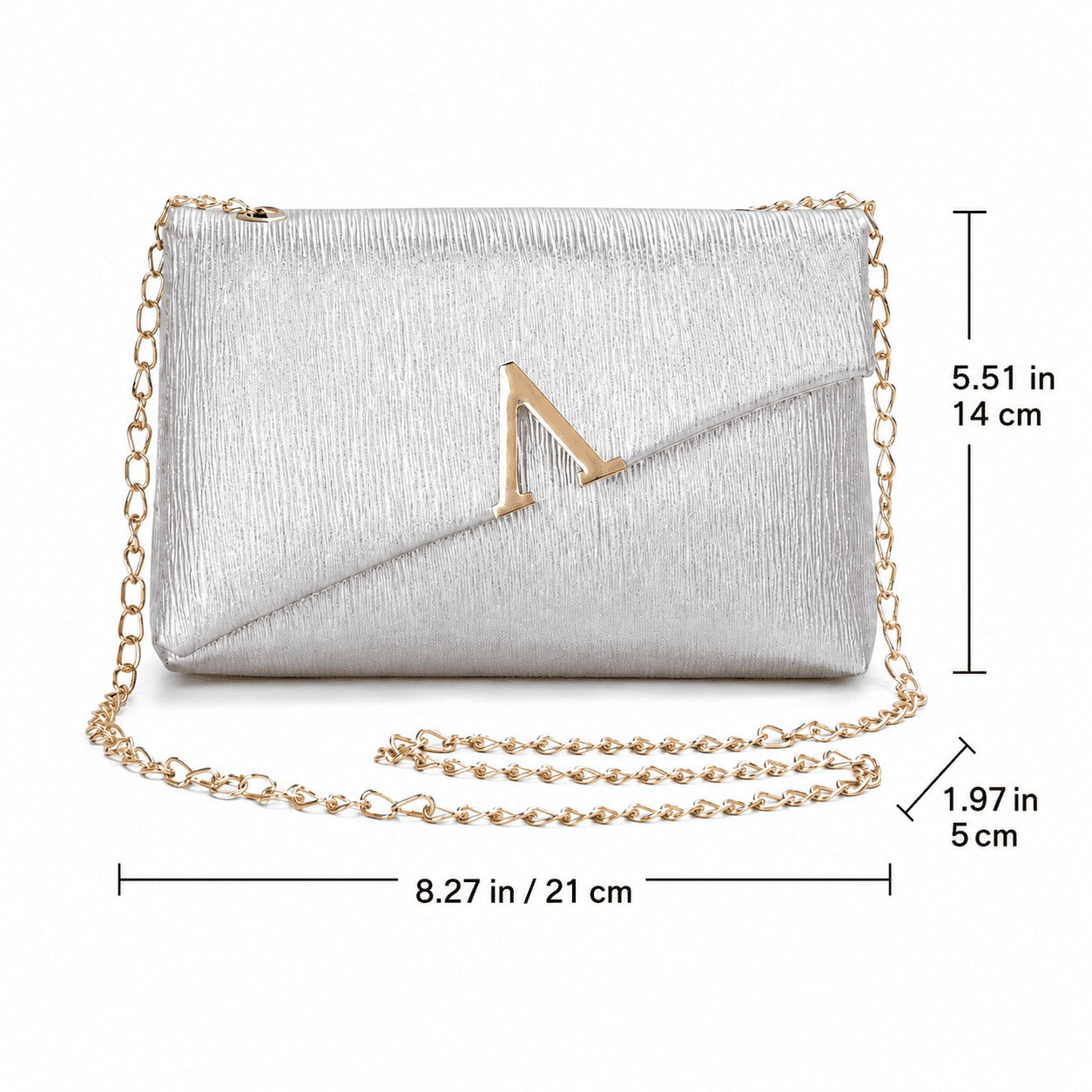 Metallic Envelope Chain Crossbody Bag