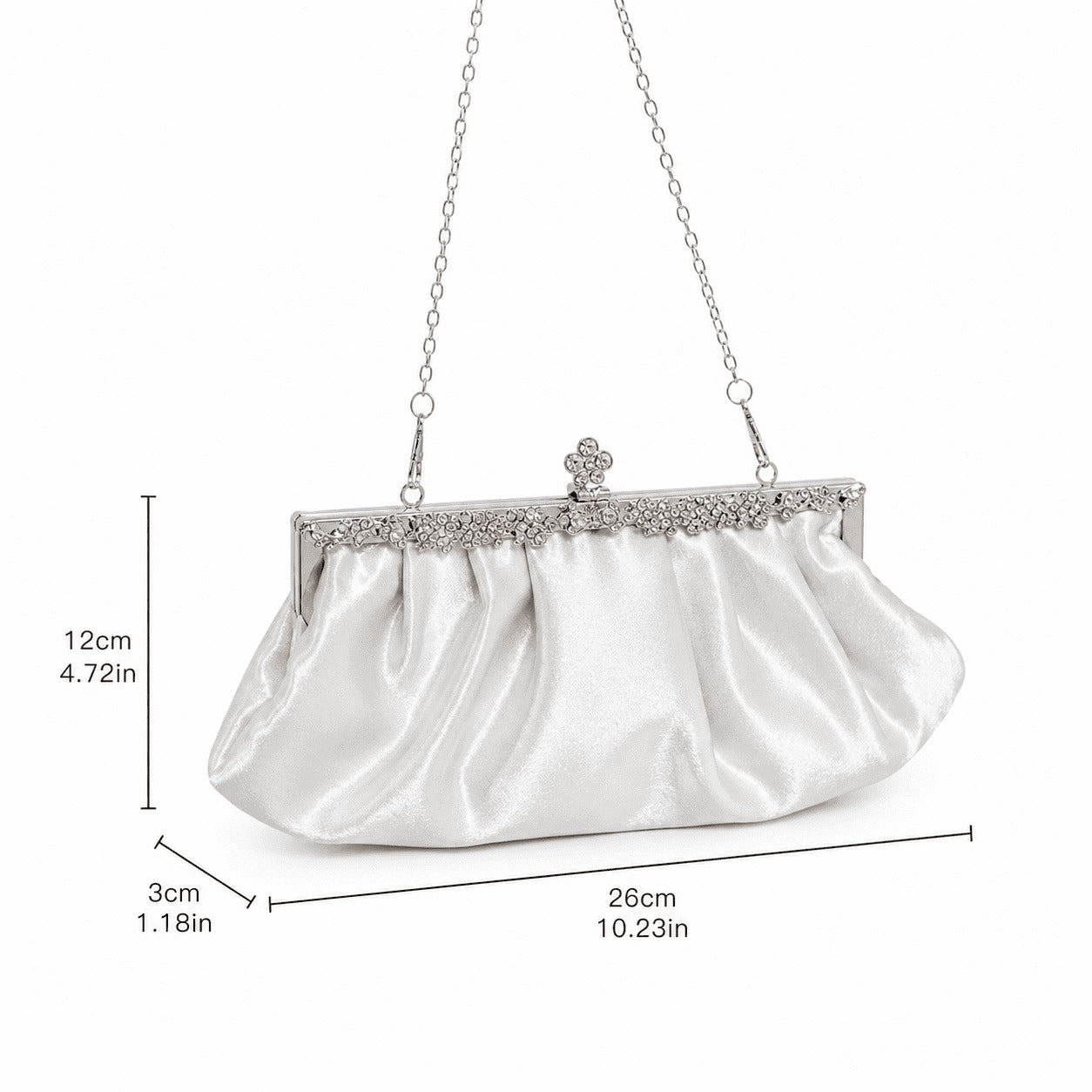 Satin Rhinestone Evening Clutch Bag