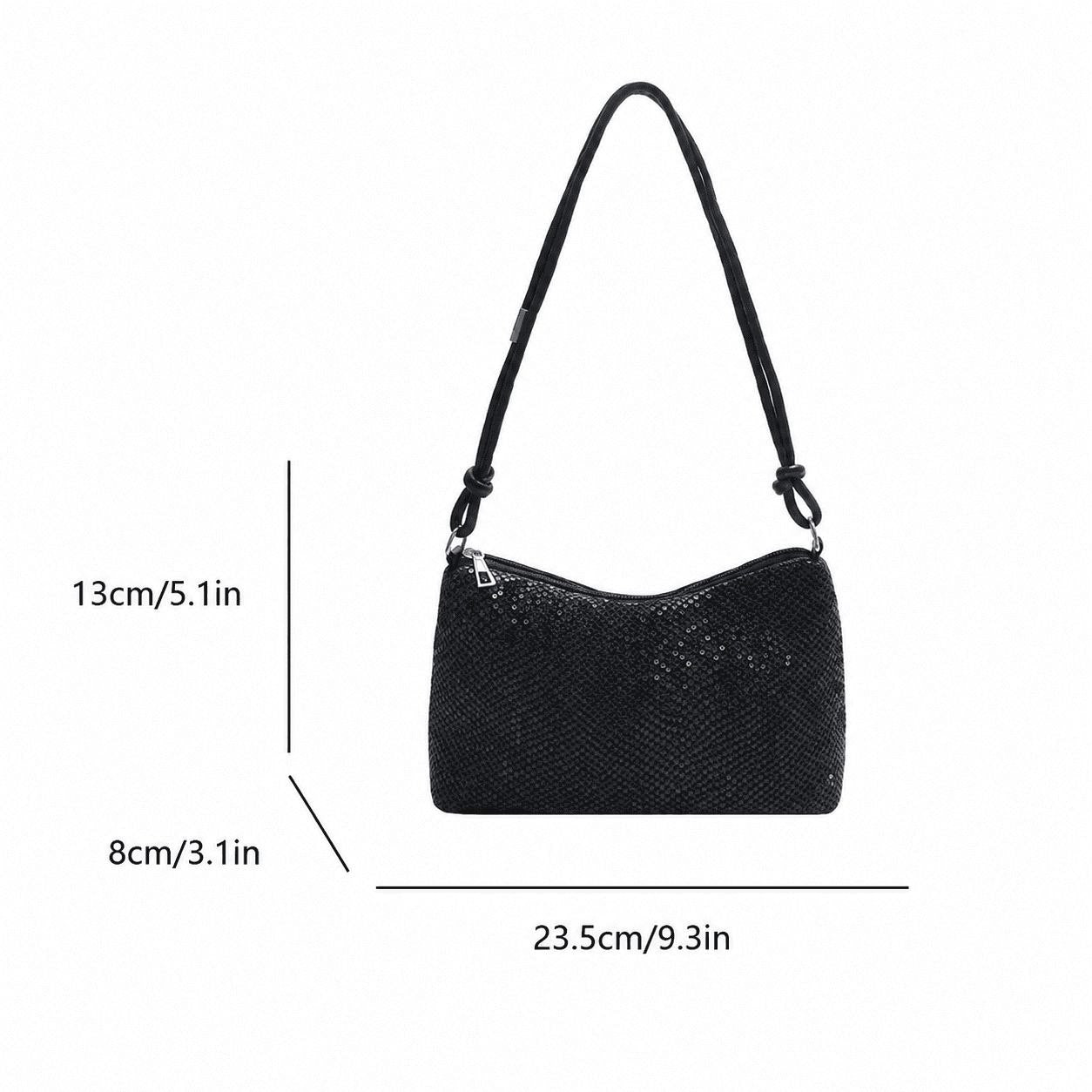 Textured Crescent Shoulder Bag