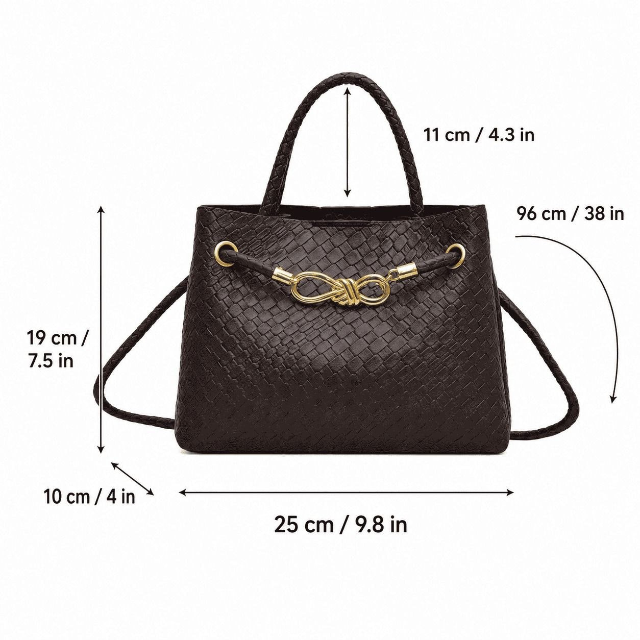 Woven Knot Detail Top Handle Bag