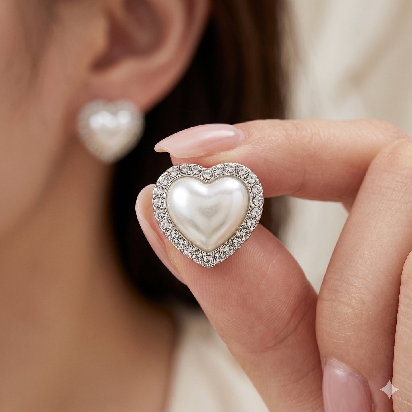 Pearl Heart Glow Earrings