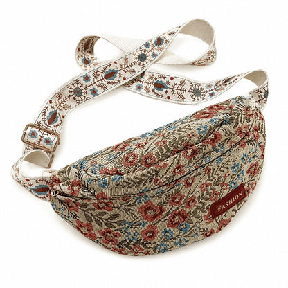 Vintage Floral Crescent Crossbody Bag 2