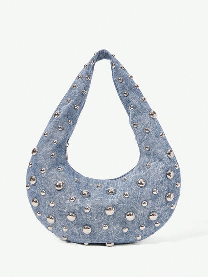Studded Crescent Shoulder Bag 4