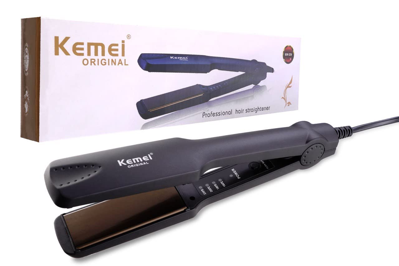 Authentic Kemei KM-329 Professional Hair Straightener | 40W Rapid Heating (160°C-220°C)
