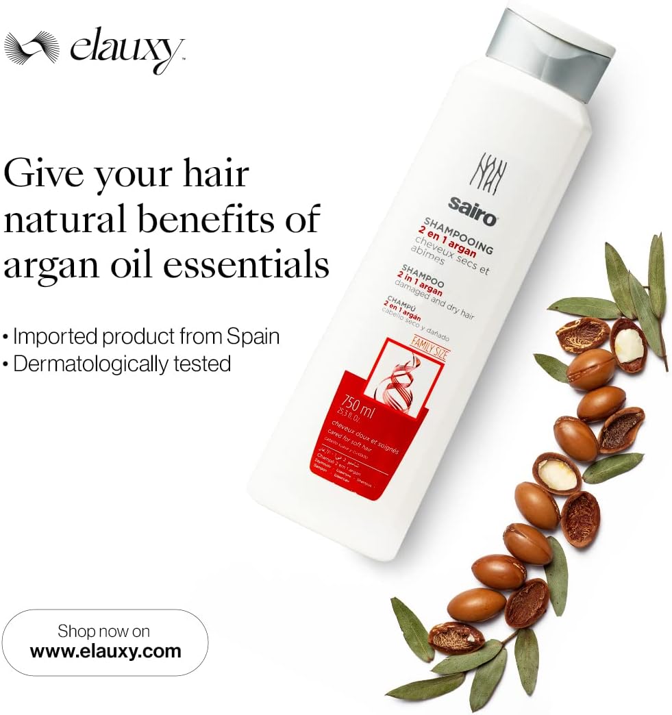Sairo Argan Oil Shampoo for Damaged Hair - Restorative 750ml Formula