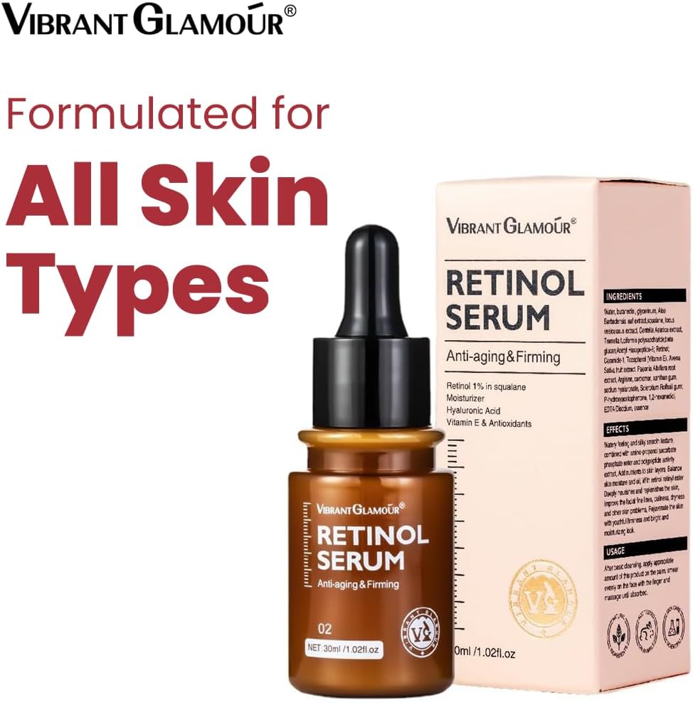 VIBRANT GLAMOÛR Anti-Aging Retinol Serum: Erase Time with Our Luxurious Youth-Restoring Elixir!