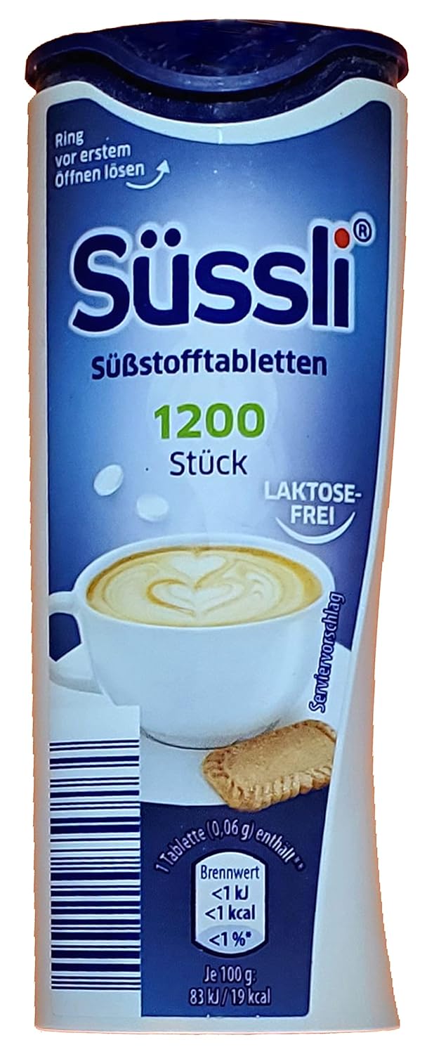 Authentic Suessli Sweetener Tablets - 1200 Tablets with Dispenser | Zero Calorie Sugar Alternative