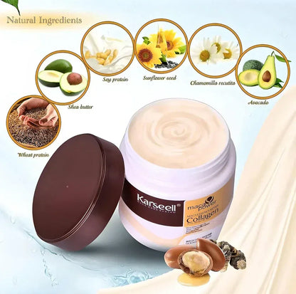 Karseell Collagen Hair Treatment – Deep Repair with Argan Oil & Collagen (500 ml)