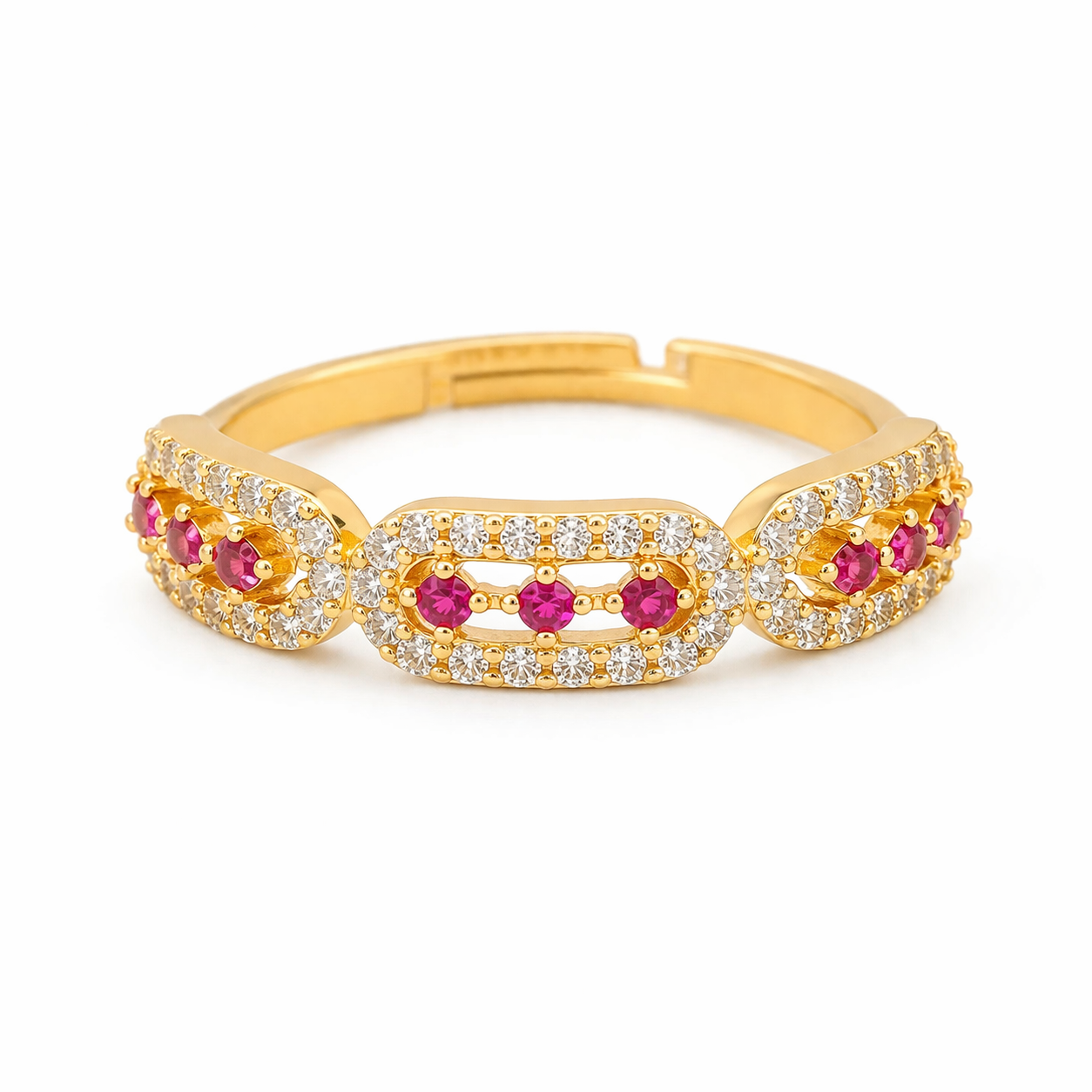 Ruby Halo Twist Ring