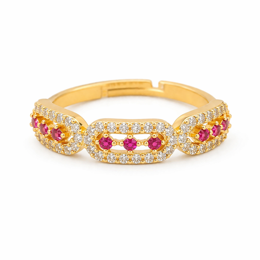 Ruby Halo Twist Ring
