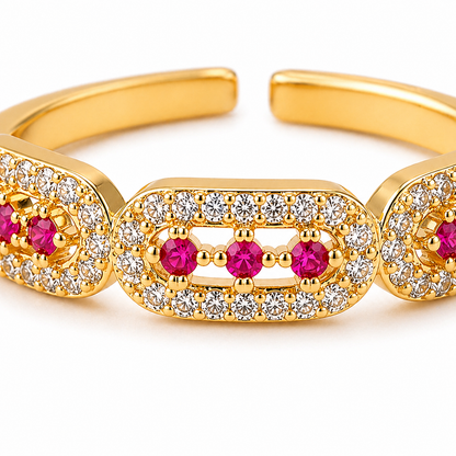Ruby Halo Twist Ring