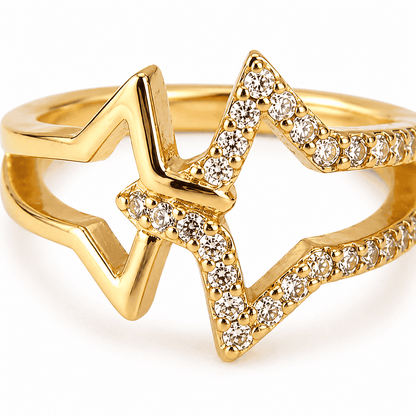 Celeste Double Star Ring