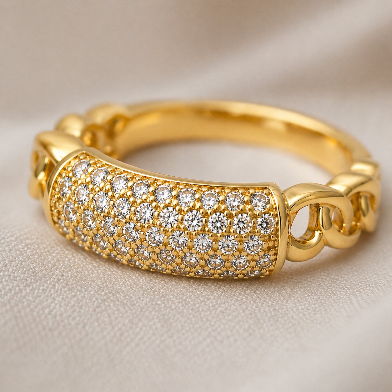 Golden Glow Pavé Huggie