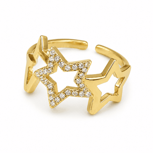 Stella Twin Star Open Ring