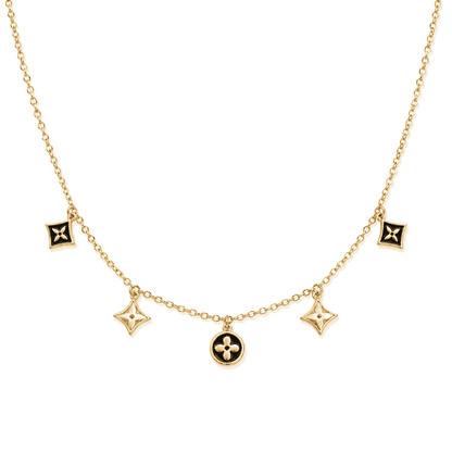 Midnight Bloom Charm Necklace