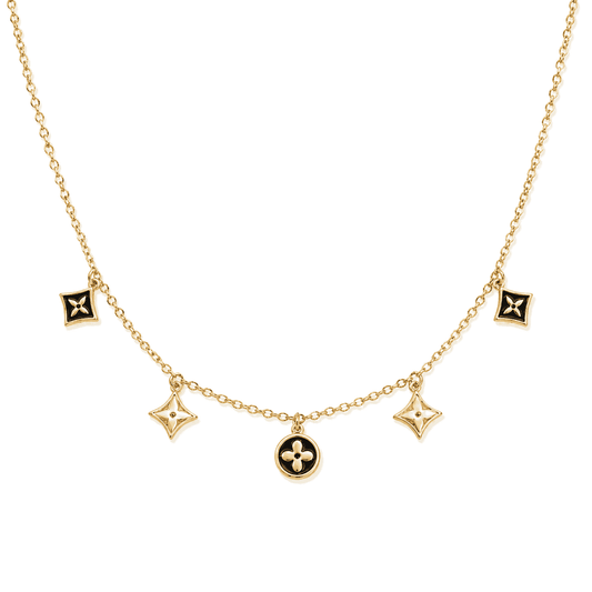 Midnight Bloom Charm Necklace