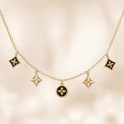 Midnight Bloom Charm Necklace