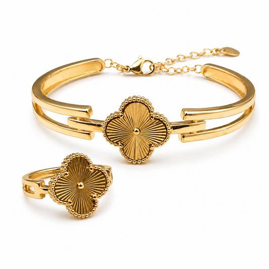 Clover Radiance Bracelet & Ring Set