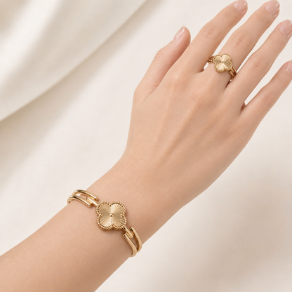 Clover Radiance Bracelet & Ring Set