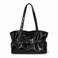 Glossy Buckle Shoulder Bag