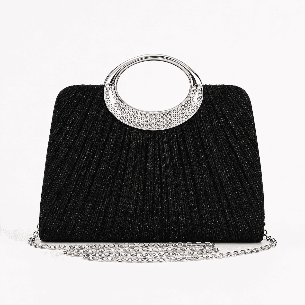 Rhinestone Handle Evening Clutch