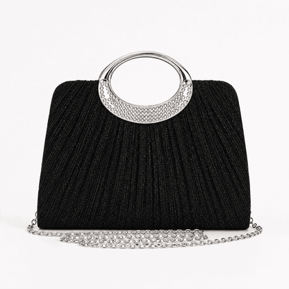 Rhinestone Handle Evening Clutch