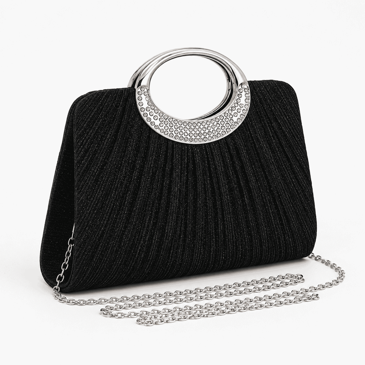Rhinestone Handle Evening Clutch