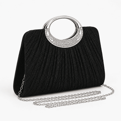 Rhinestone Handle Evening Clutch
