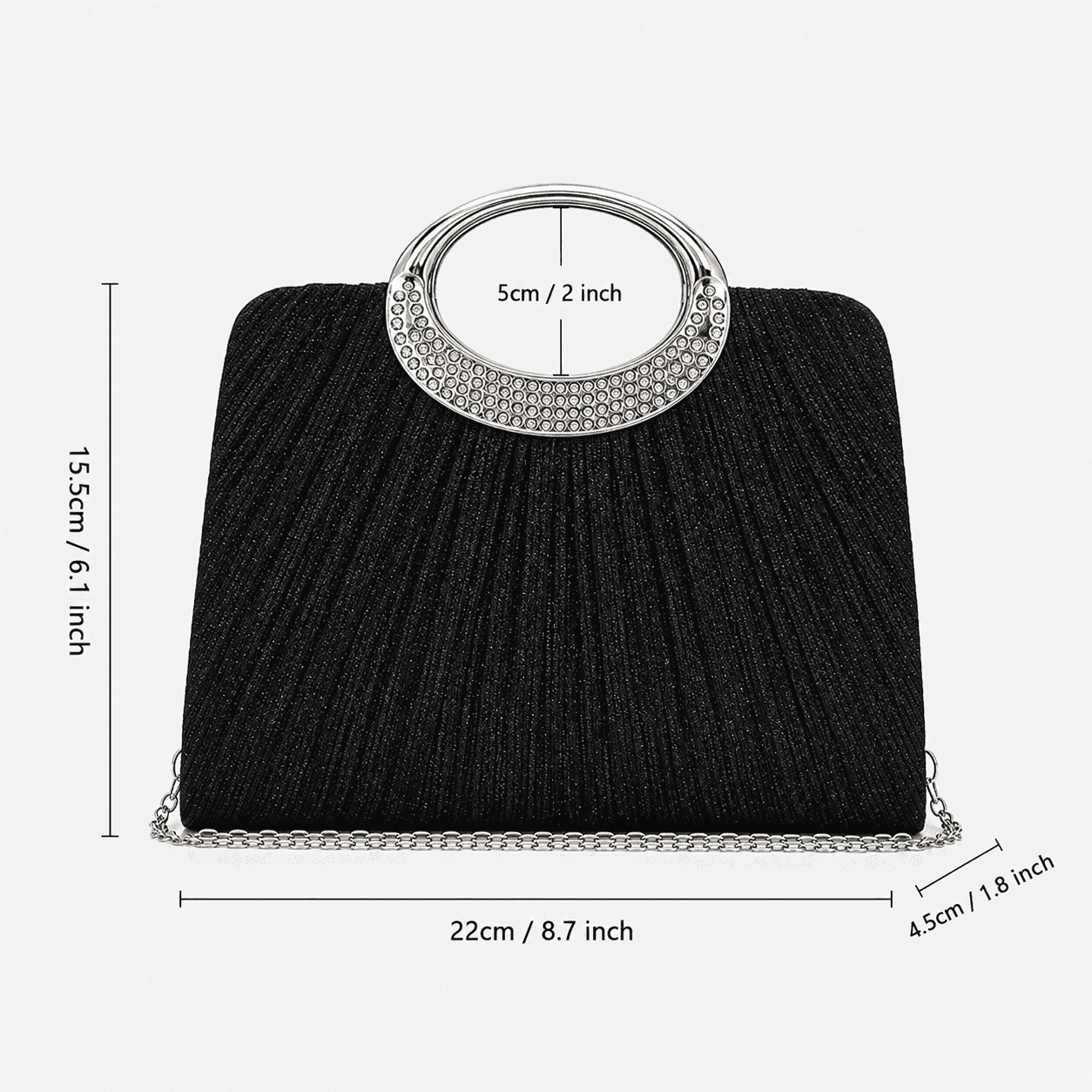 Rhinestone Handle Evening Clutch