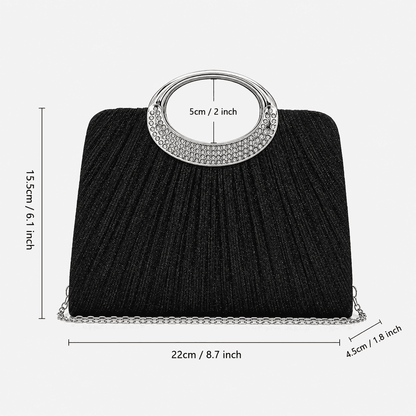 Rhinestone Handle Evening Clutch