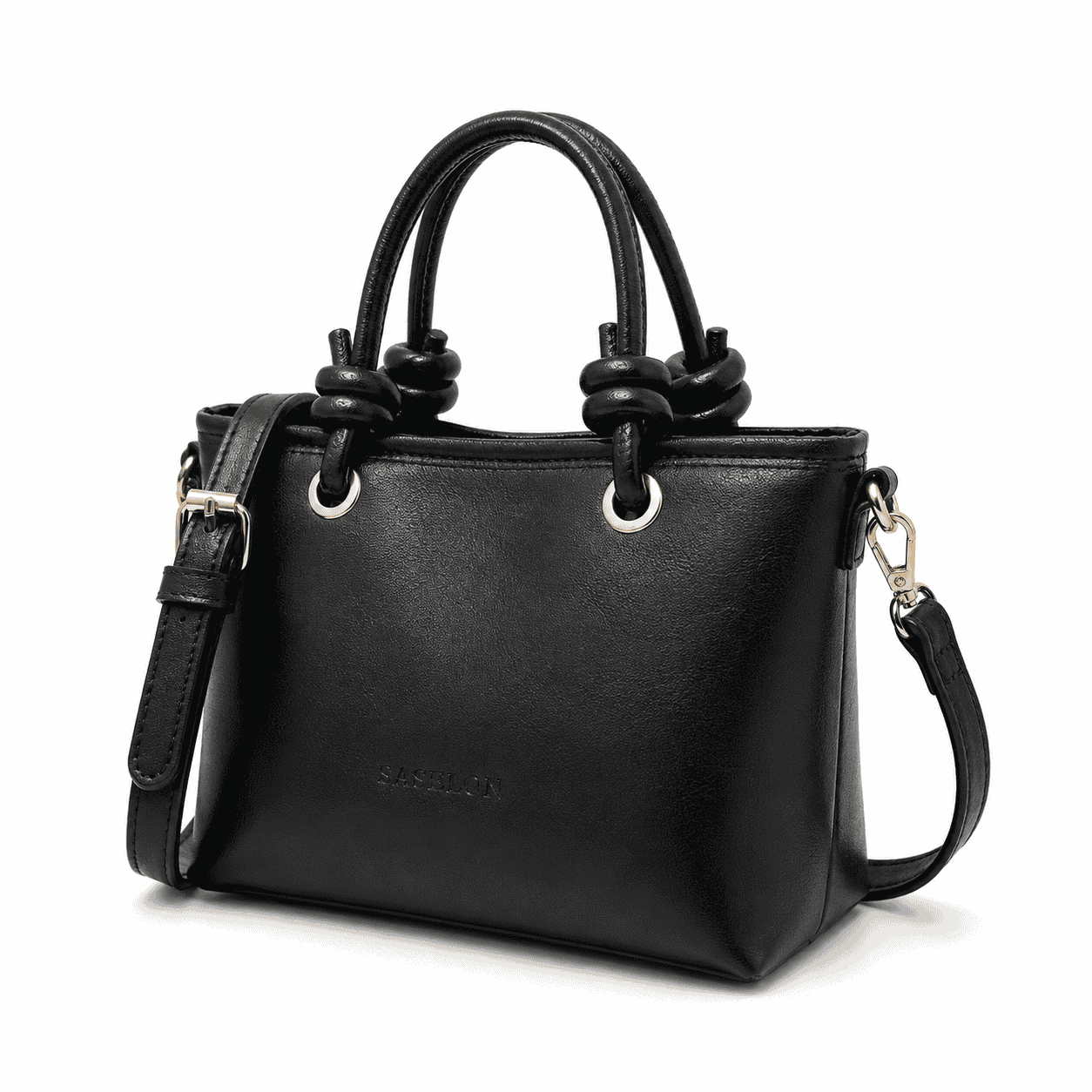 Classic Black Top Handle Shoulder Bag