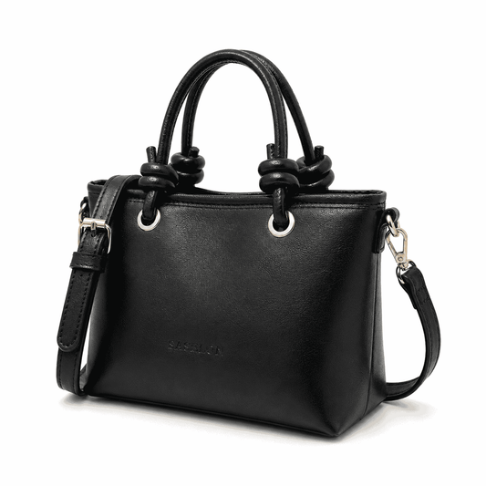 Classic Black Top Handle Shoulder Bag