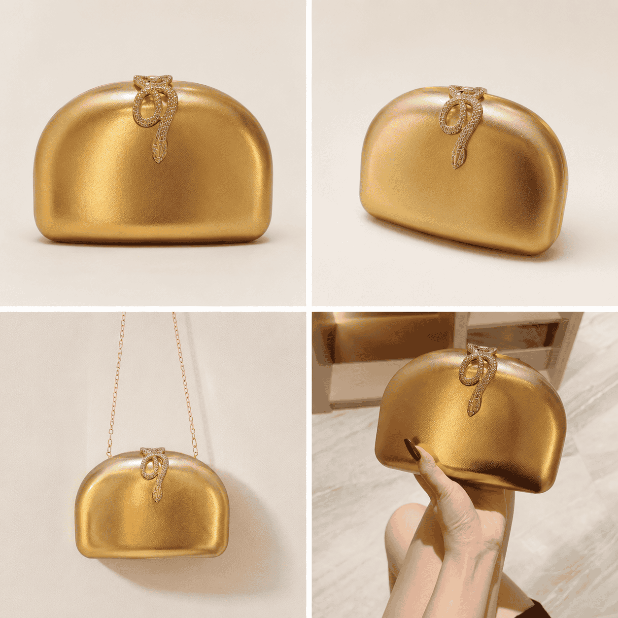 Crystal Clasp Evening Clutch